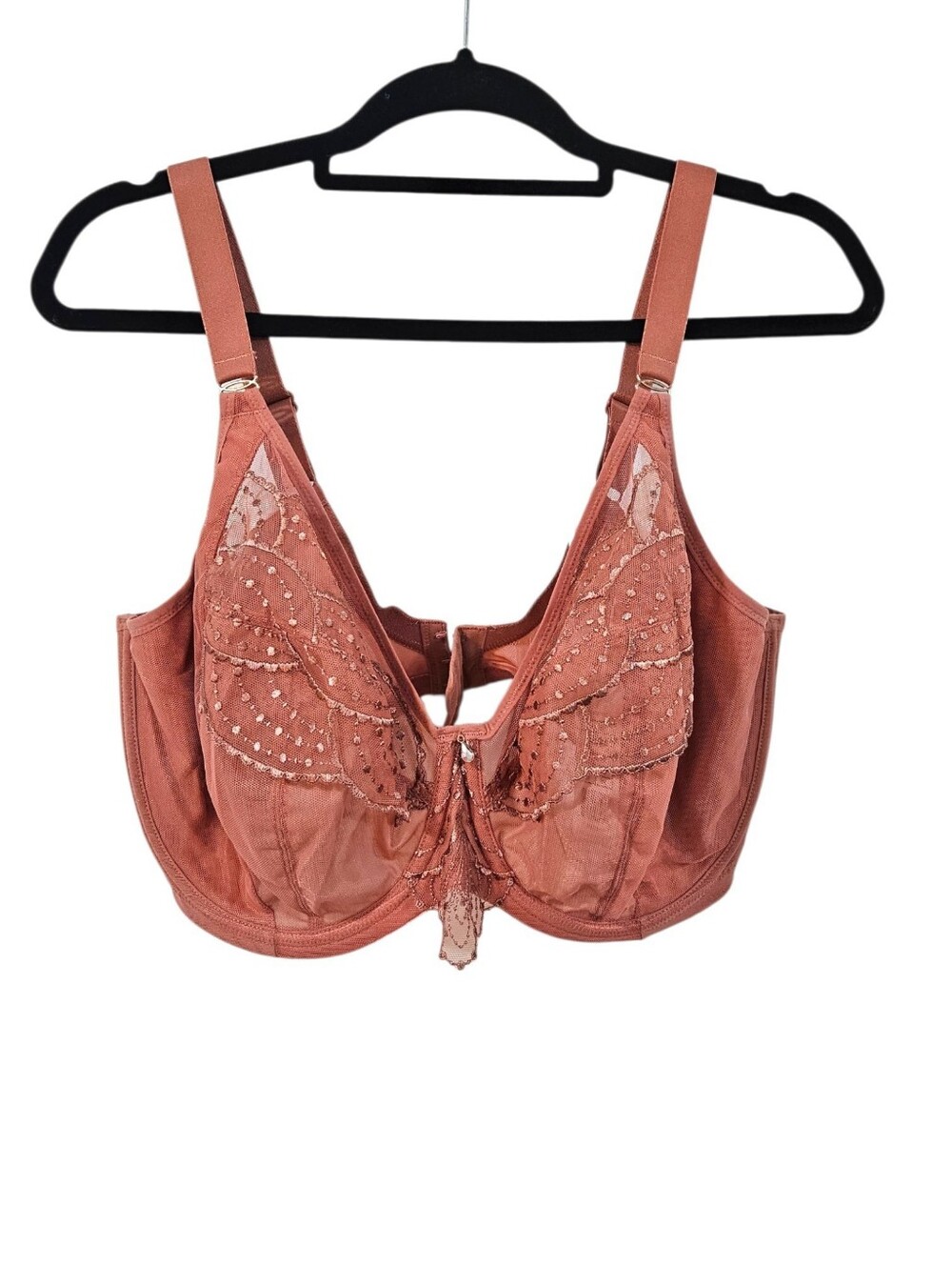 NWT Elomi Priya Plunge Bra Rose Gold Pink Size 38K